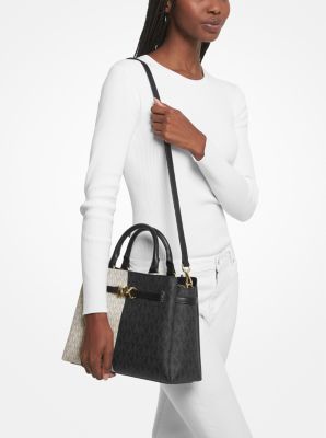 Reed Large Two-Tone Graphic Logo Belted Satchel | Michael Kors