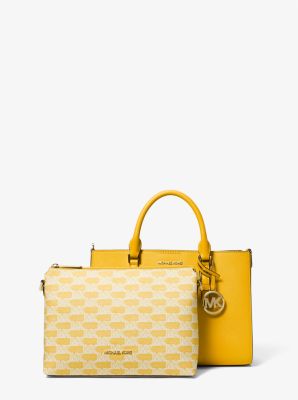 Charlotte Medium 2-in-1 Saffiano Leather and Logo Tote Bag