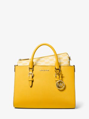 Michael Kors Jet Set Large Color-block Saffiano Leather Tote Bag In Yellow  | ModeSens