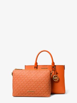 Charlotte Medium 2-in-1 Saffiano Leather and Logo Tote Bag