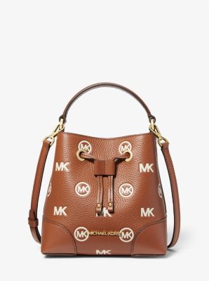 Mercer Small Logo Embossed Leather Bucket Bag Michael Kors