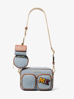 Jet Set Medium Embellished Denim Crossbody Bag with Pouches | Michael Kors