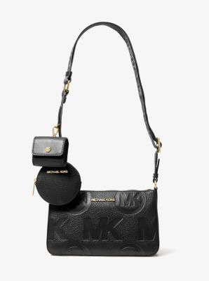 MICHAEL Michael Kors Logo Embossed Crossbody Bag in Black