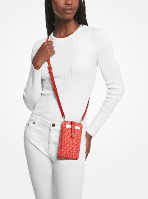 Michael Kors Outlet Logo Smartphone Crossbody Bag in Red - One Size