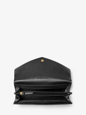 MICHAEL Michael Kors Jet Set Small Saffiano Leather Envelope Crossbody Bag  in Black