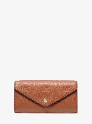 Michael Kors Jet Set Travel Large Saffiano Leather Quarter-zip Wallet In  Brown