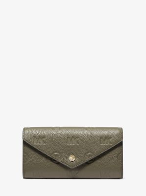 Michael Kors Jet Set Travel Large Travel Leather Continental Wallet (Light  Cream)