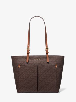 Borsa tote Jet Set media con tasche e logo