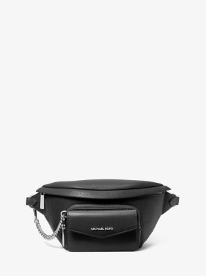 MICHAEL KORS Black Pebble Leather Mini Crossbody Bag