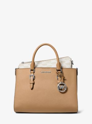 Michael Kors Charlotte large saffiano leather top zip tote bag