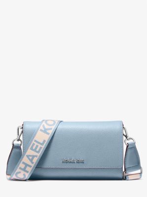 Jet Set Large Leather Crossbody Bag in PALE BLUE | Michael Kors