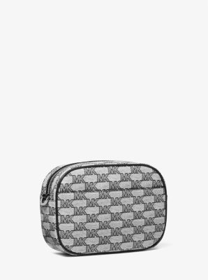Michael Kors Jet Set Travel Small Logo Stripe Crossbody Bag (black
