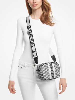 Jet Set Travel Medium Logo Stripe Crossbody Bag