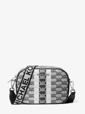Jet Set Travel Medium Logo Stripe Crossbody Bag - Black – leskinc