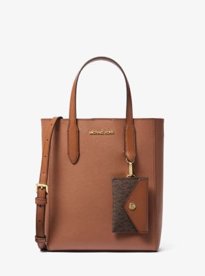 Vincent Small Saffiano Leather Convertible Tote Bag with Card Case