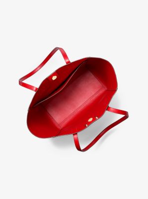 Vincent Large Saffiano Leather Tote Bag With Card Case in BRIGHT RED | Michael Kors