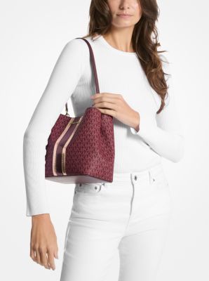 Pratt Medium Signature Logo and Metallic Shoulder Bag