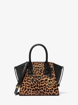 Avril Extra Small Cheetah Print Calf Hair and Leather Satchel Michael Kors