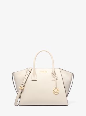 Bolso satchel Avril grande de piel y gamuza image number 0