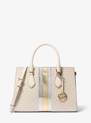 Sheila Medium Signature Logo and Metallic Satchel image number 0