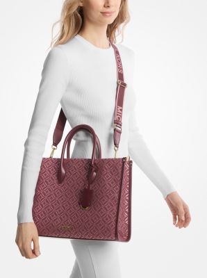 Sac fourre-tout Mirella de taille moyenne en jacquard métallisé à logo