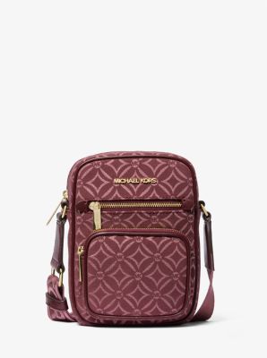 Jet Set Medium Metallic Logo Jacquard Crossbody Bag