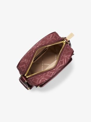 Jet Set Medium Metallic Logo Jacquard Crossbody Bag