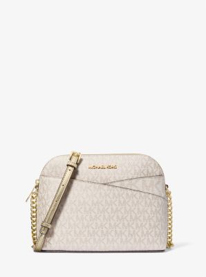 Jet Set Travel Medium Metallic Signature Logo Dome Crossbody Bag image number 0