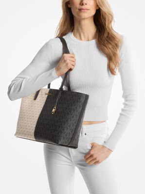 Michael kors two tone tote bag best sale