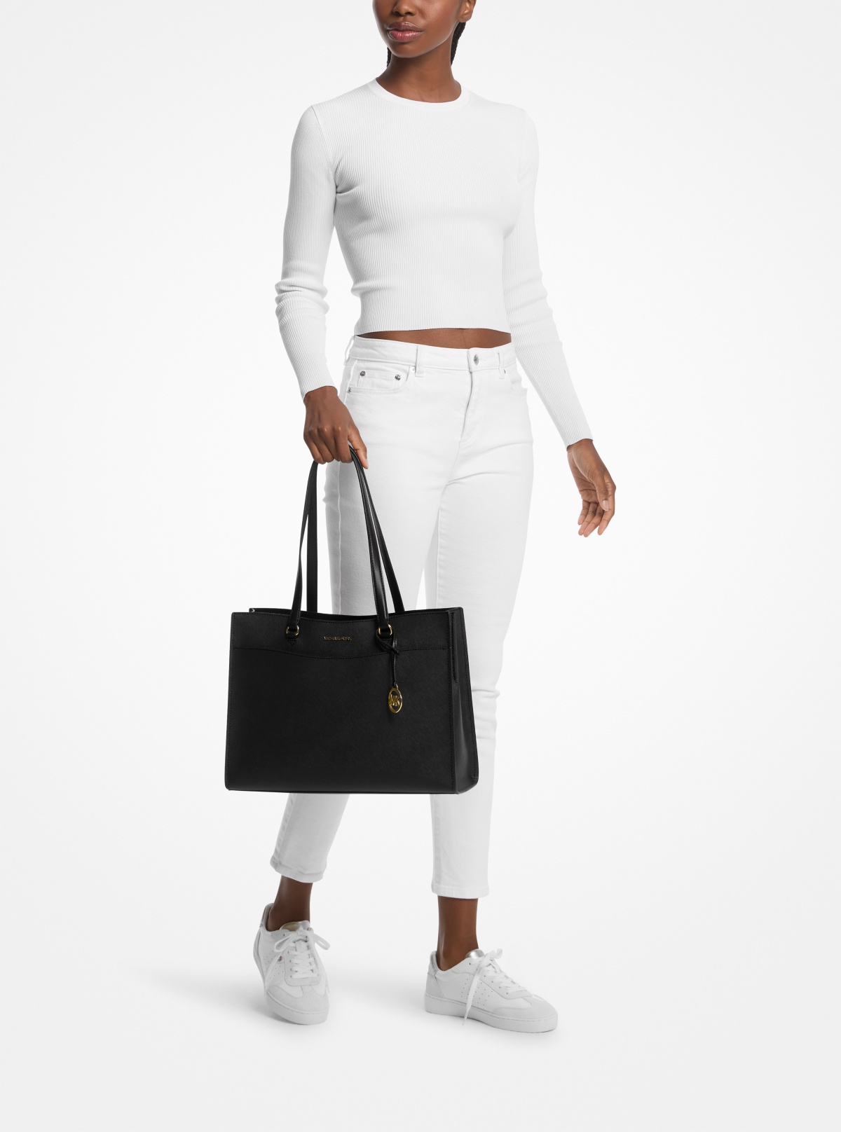 Jet Set Travel Large Saffiano Leather Pocket Tote Bag 多视角