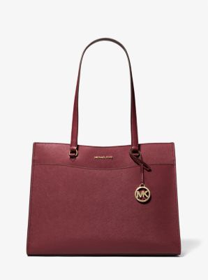 Borsa tote Jet Set Travel grande con tasca in pelle Saffiano