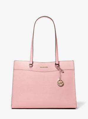 Michael Kors Jet Set Travel Large Saffiano Leather Pocket Tote Bag In Pink