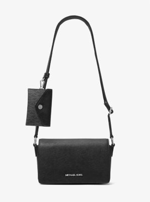 Borsa a tracolla Vincent piccola in pelle Saffiano con porta carte di credito con logo