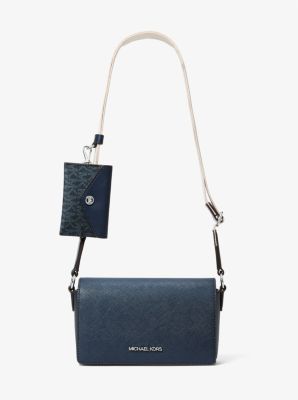 Petit sac à bandoulière Vincent en cuir saffiano avec porte-cartes à logo Signature image number 0