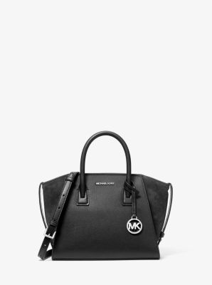Avril Small Leather and Suede Satchel