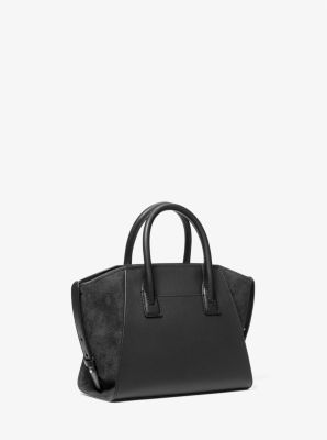 Avril Small Leather and Suede Satchel