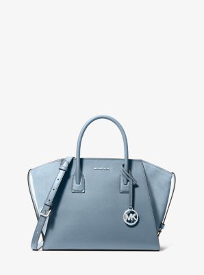 Avril Large Leather and Suede Satchel