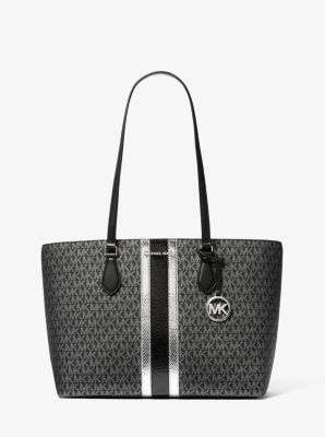 Sheila Large Signature Logo and Metallic Tote Bag Michael Kors