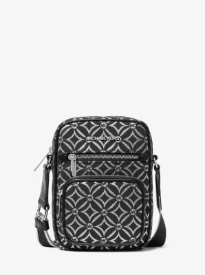 Jet Set Medium Metallic Logo Jacquard Crossbody Bag