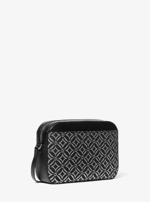 Jet Set Large Metallic Logo Jacquard Crossbody Bag image number 2