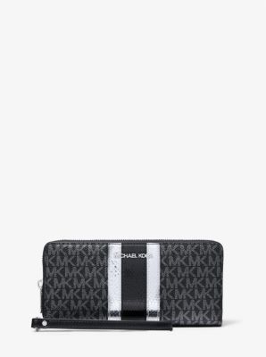 Jet Set Travel Large Signature Logo and Metallic Continental Wallet