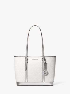 Jet Set Travel Small Metallic Logo Top-Zip Tote Bag