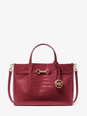 Carson Medium Crocodile Embossed Satchel