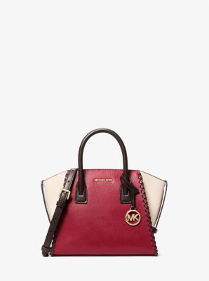 Michael Kors Avril Small Leather Satchel In Red