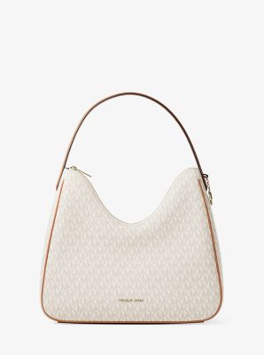 Nayla Medium Signature Logo Shoulder Bag in VANILLA | Michael Kors