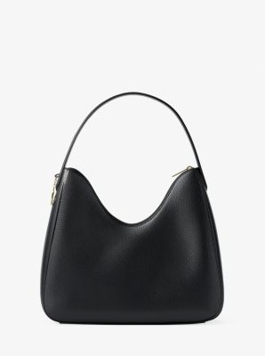 Nayla Medium Pebbled Leather Shoulder Bag in BLACK | Michael Kors