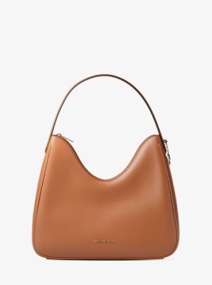 Thumbnail - MK Schultertasche Nayla Medium Aus Gekrispeltem Leder - Braun - Michael Kors