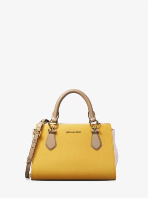 Marilyn Small Color-Block Saffiano Leather Messenger Bag