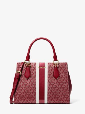 Marilyn Medium Signature Logo Stripe Satchel