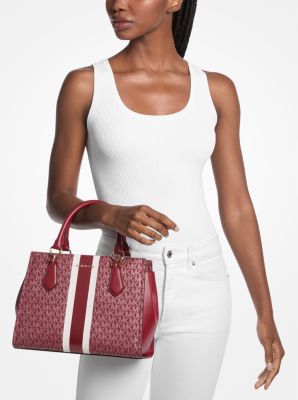 Marilyn Medium Signature Logo Stripe Satchel
